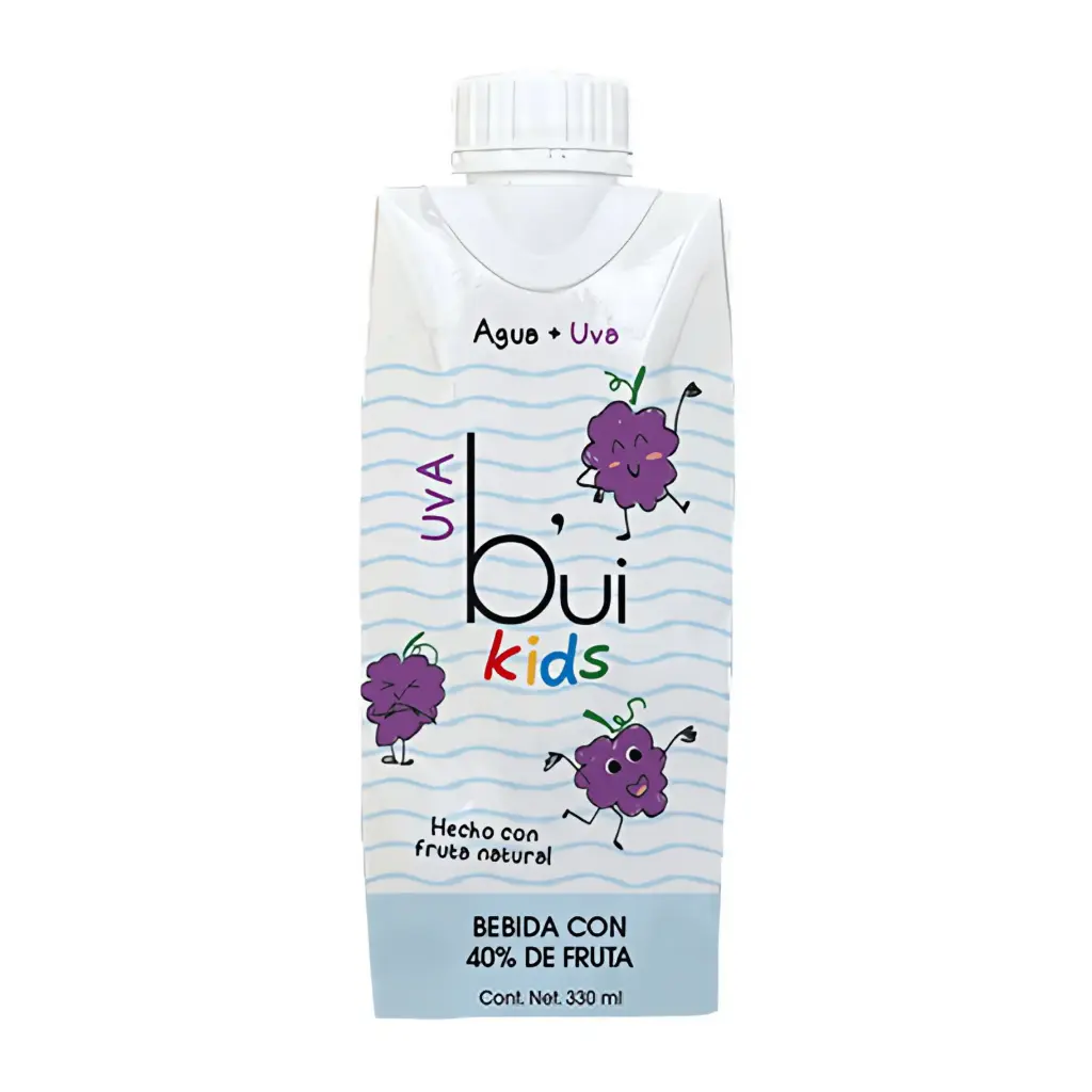 Bui Kids Uva Tetra Pak 330 ml Caja de 12 pzas