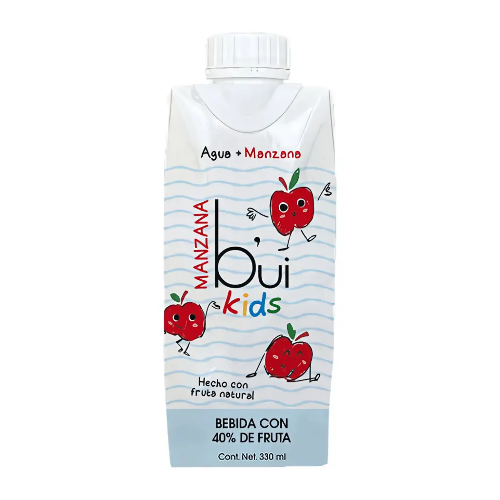 Bui Kids Manzana Tetra Pak 330 ml Caja de 12 pzas
