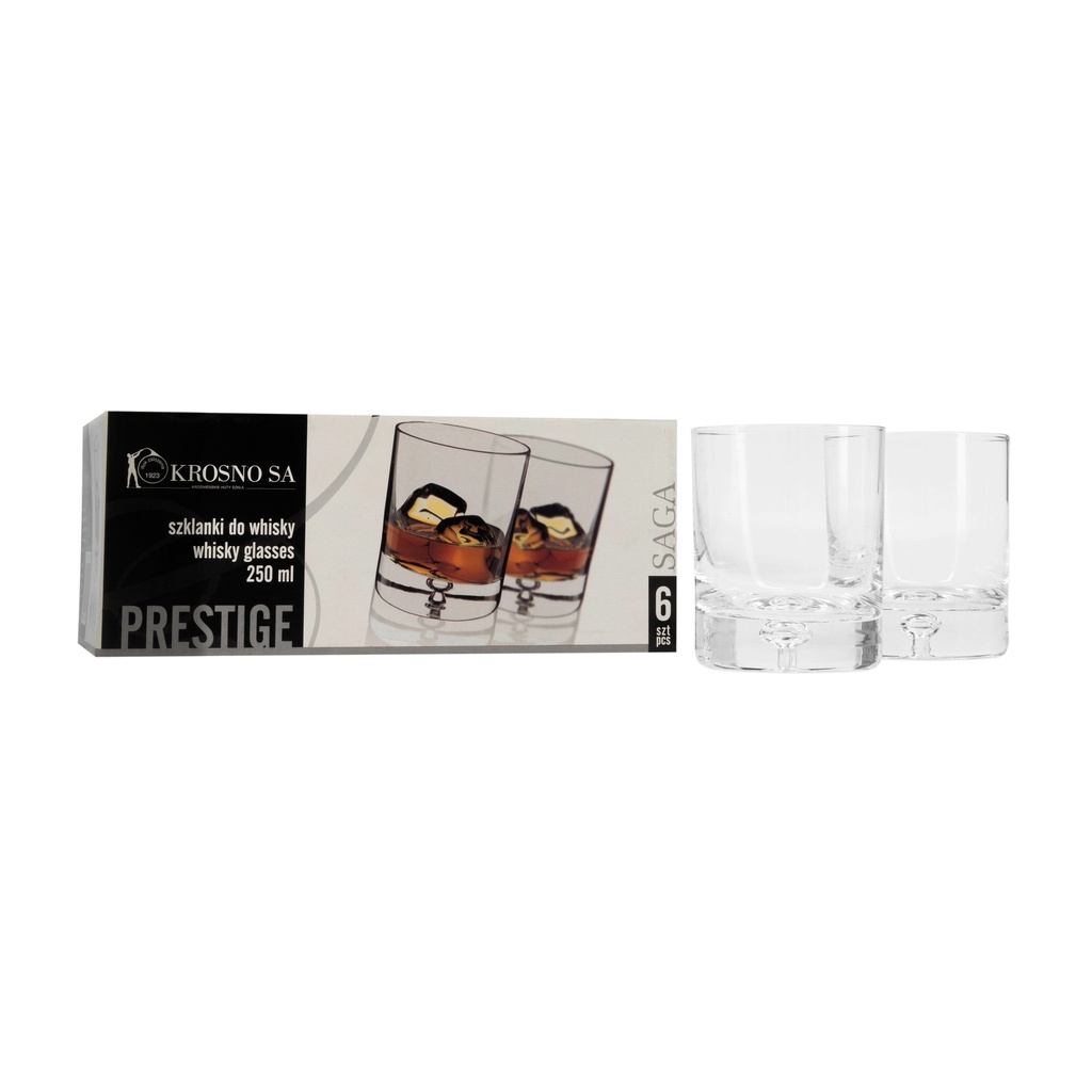Set De 6 Vasos Para Wisky 250ml Krosno
