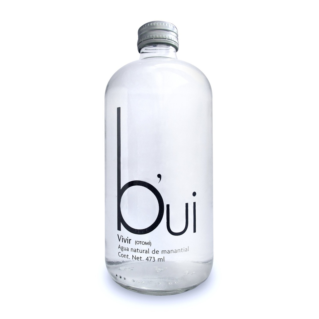 Agua Natural Bui Vidrio 473 ml Caja de 12 pzas
