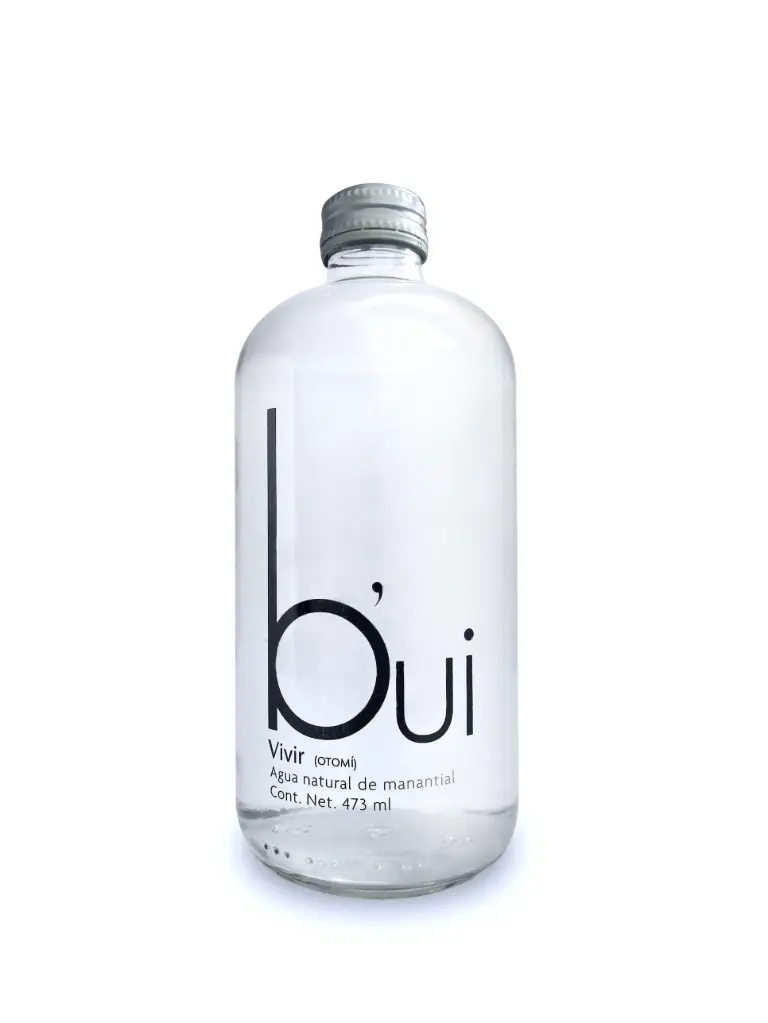 Agua Natural Bui Vidrio 473 ml Caja de 12 pzas