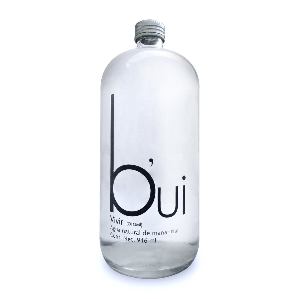Agua Natural Bui Vidrio 946 ml Caja de 12 pzas
