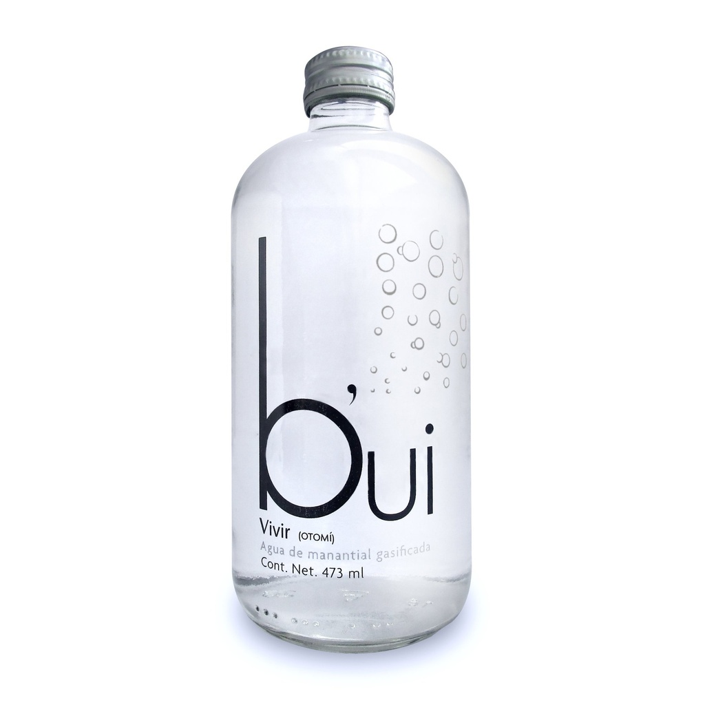 Agua Gasificada Bui Vidrio 473 ml Caja de 12 pzas