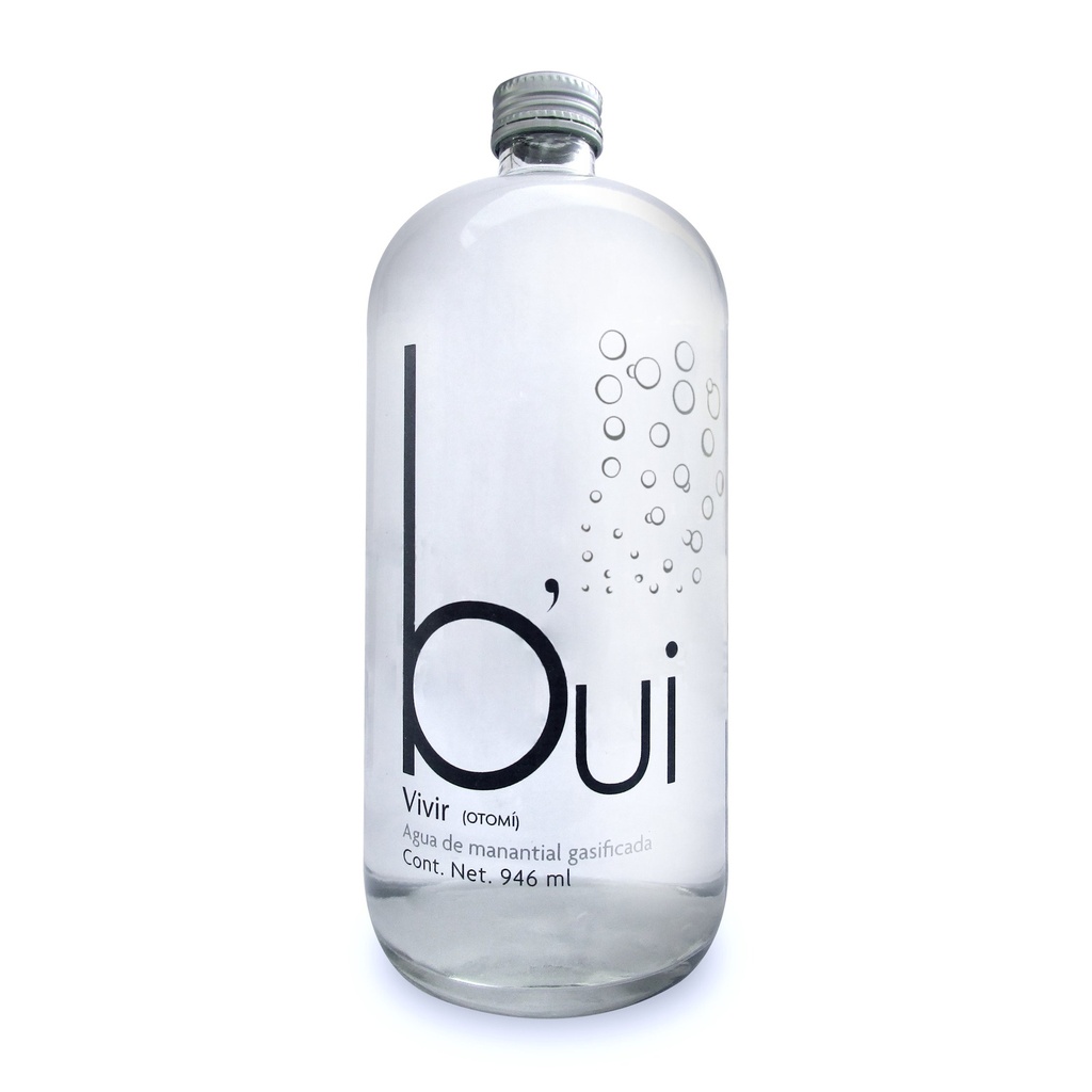 Agua Gasificada Bui Vidrio 946 ml Caja de 12 pzas