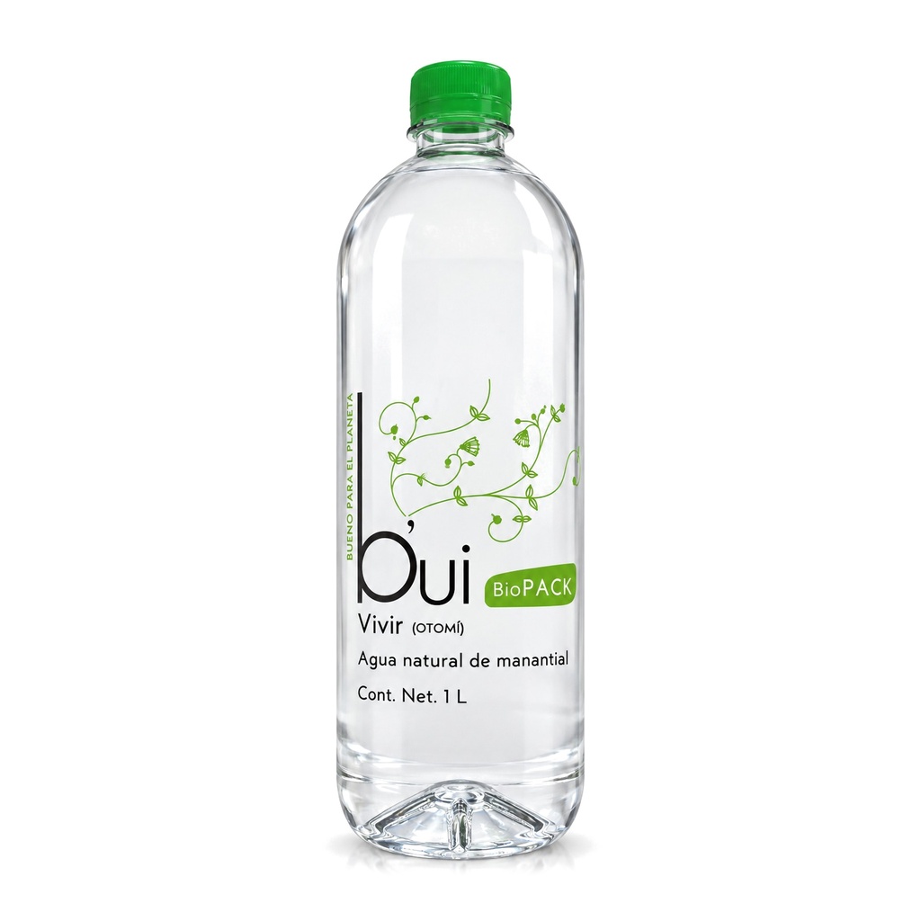 Agua Natural Bui Biopack 1000 ml Caja de 12 pzas