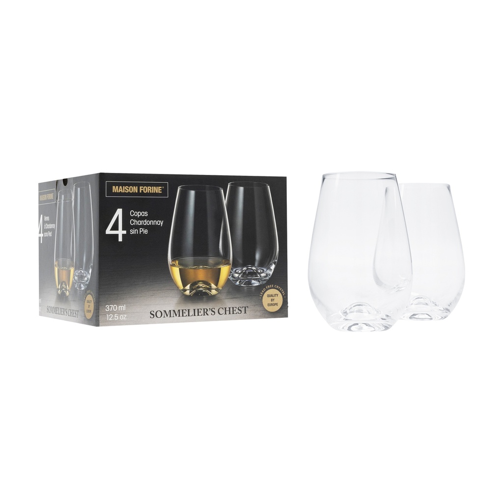 Set de 4 Vasos Sommelier's And Chest Vino Blanco 370 ml