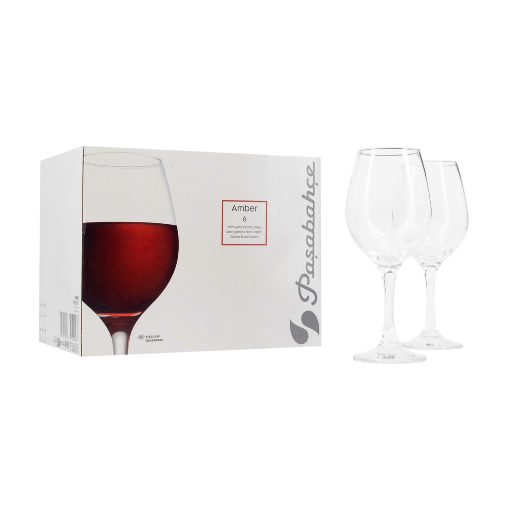 Set de 6 Copas Vino Tinto 340ml Amber