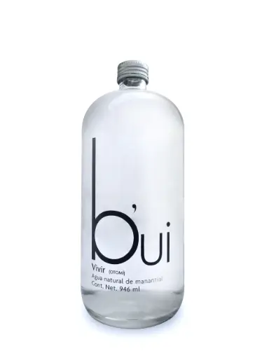 Agua Natural Bui Vidrio 946 ml Caja de 12 pzas
