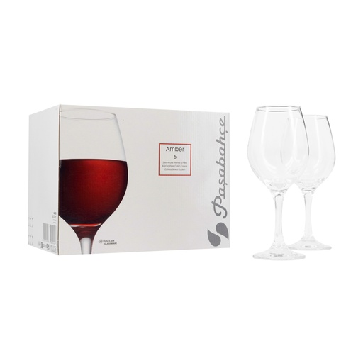 Set de 6 Copas Vino Tinto 340ml Amber
